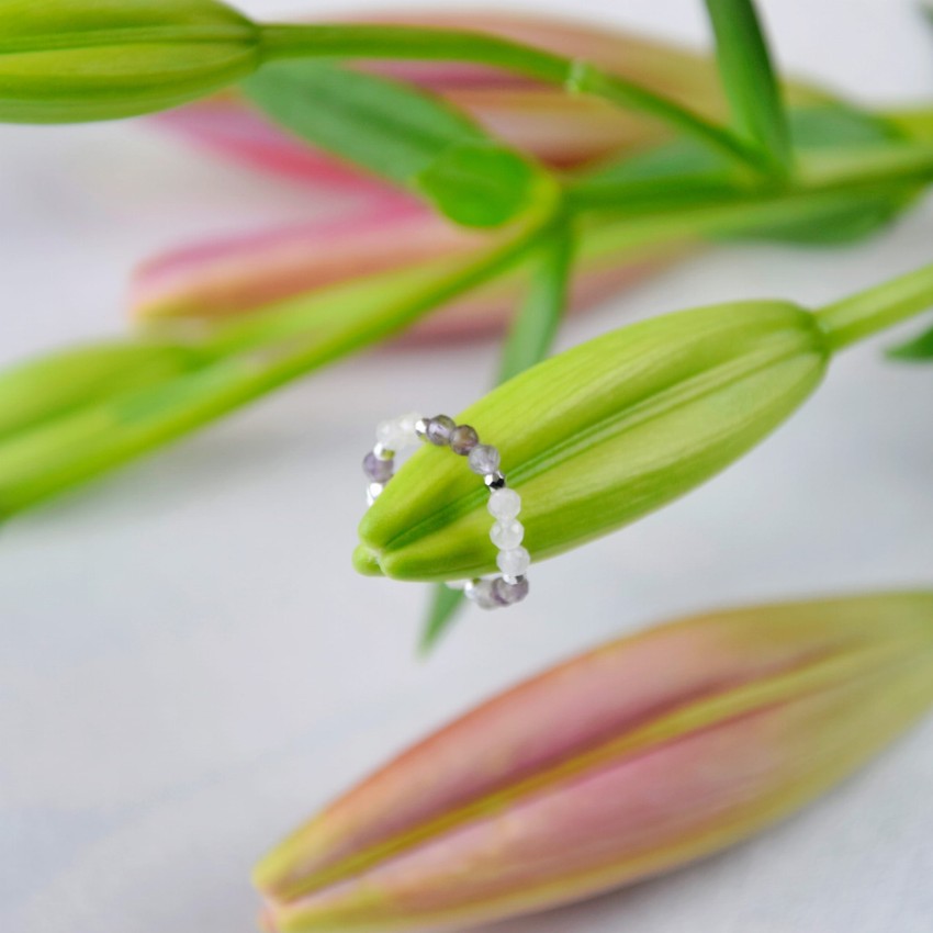 Pierścionek Ametyst Różowy Kwarc