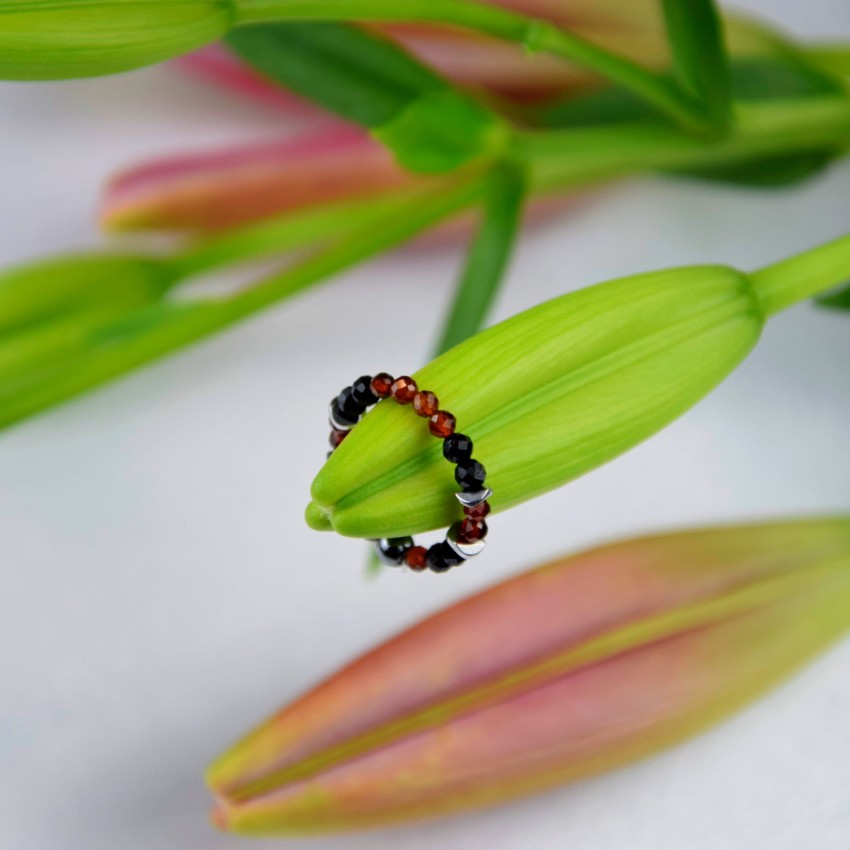 Pierścionek Granat Turmalin