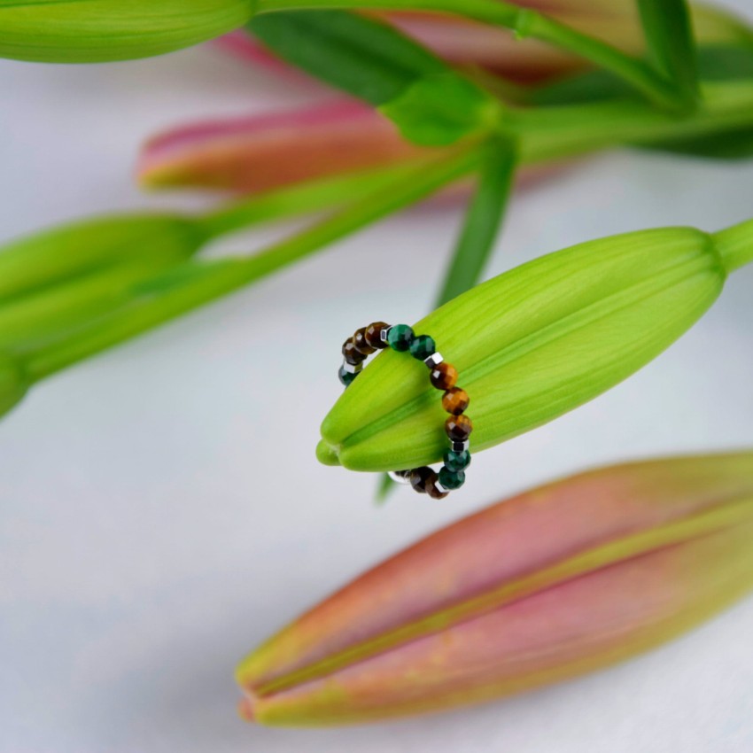 Pierścionek Tygrysie Oko Malachit