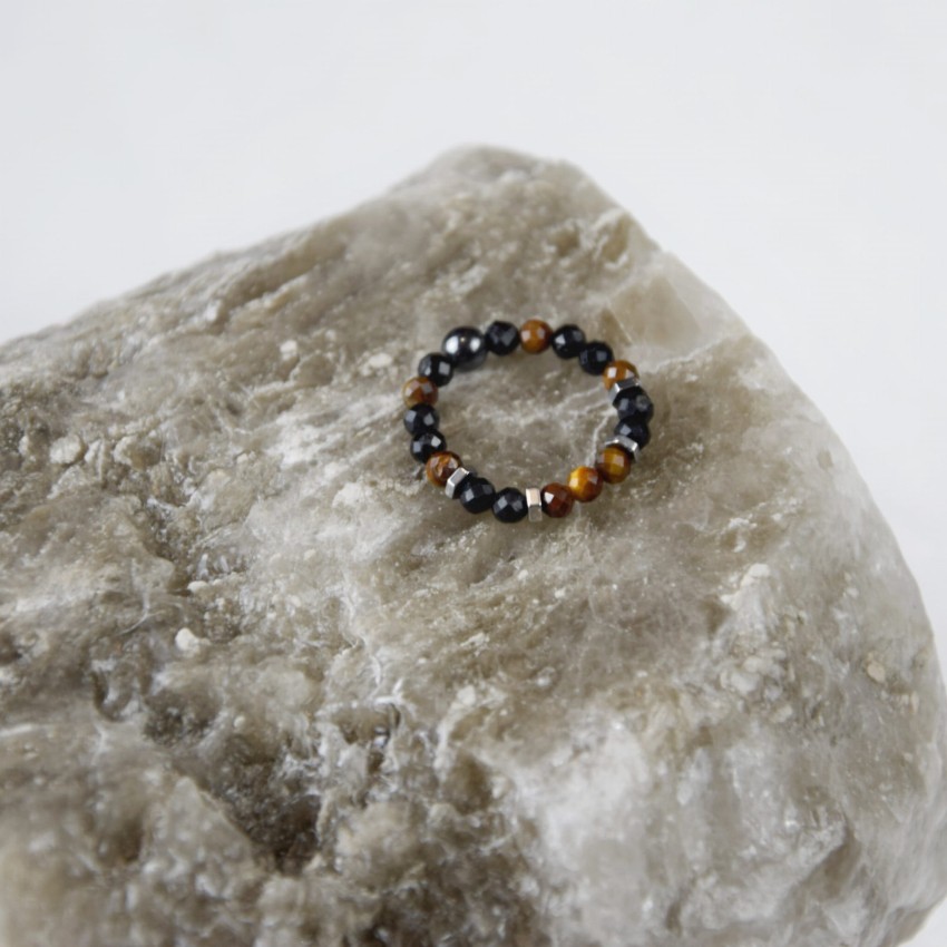 Pierścionek Tygrysie Oko Turmalin