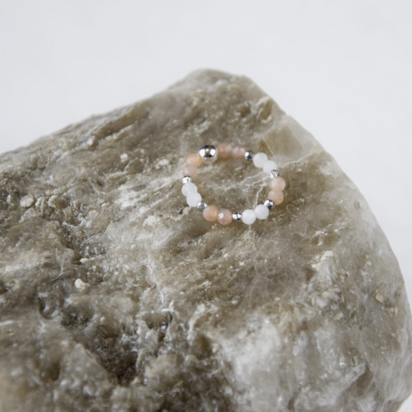 Pierścionek Kamień Słoneczny Kamień Księżycowy