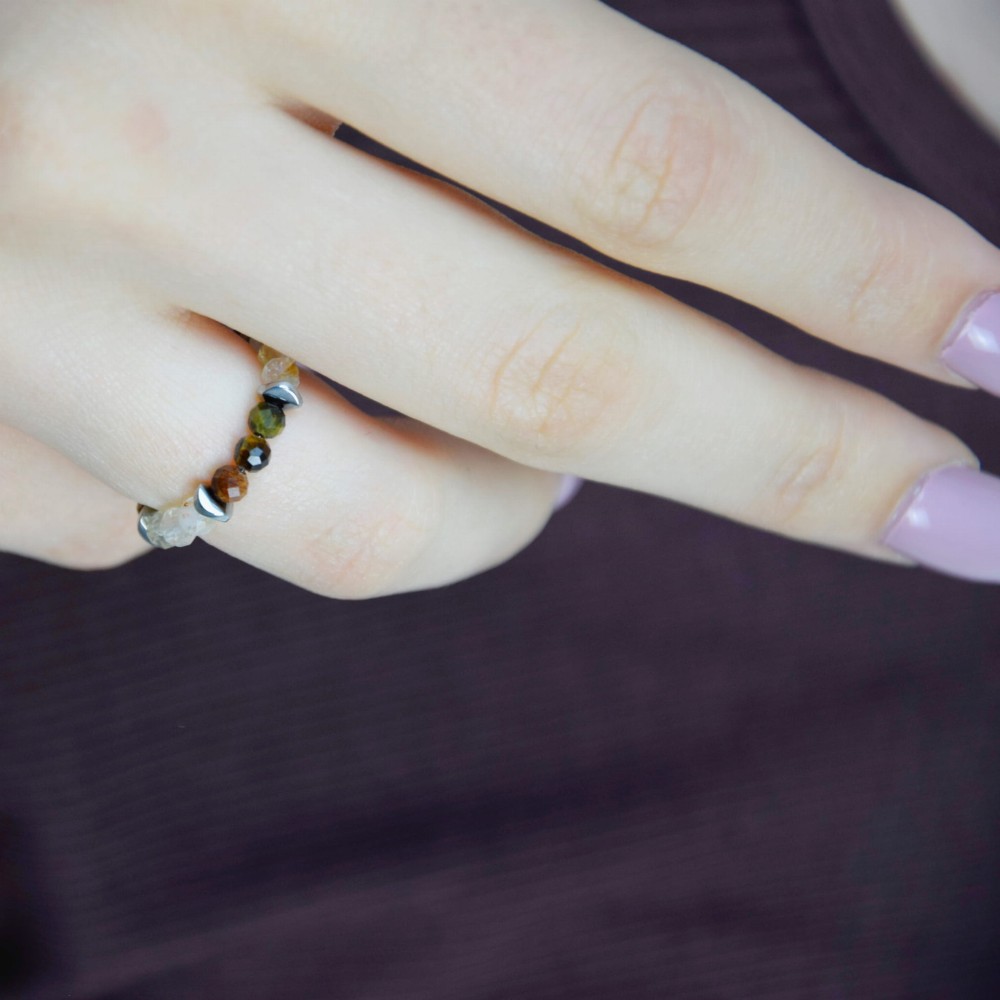 Pierścionek Tygrysie Oko Cytryn