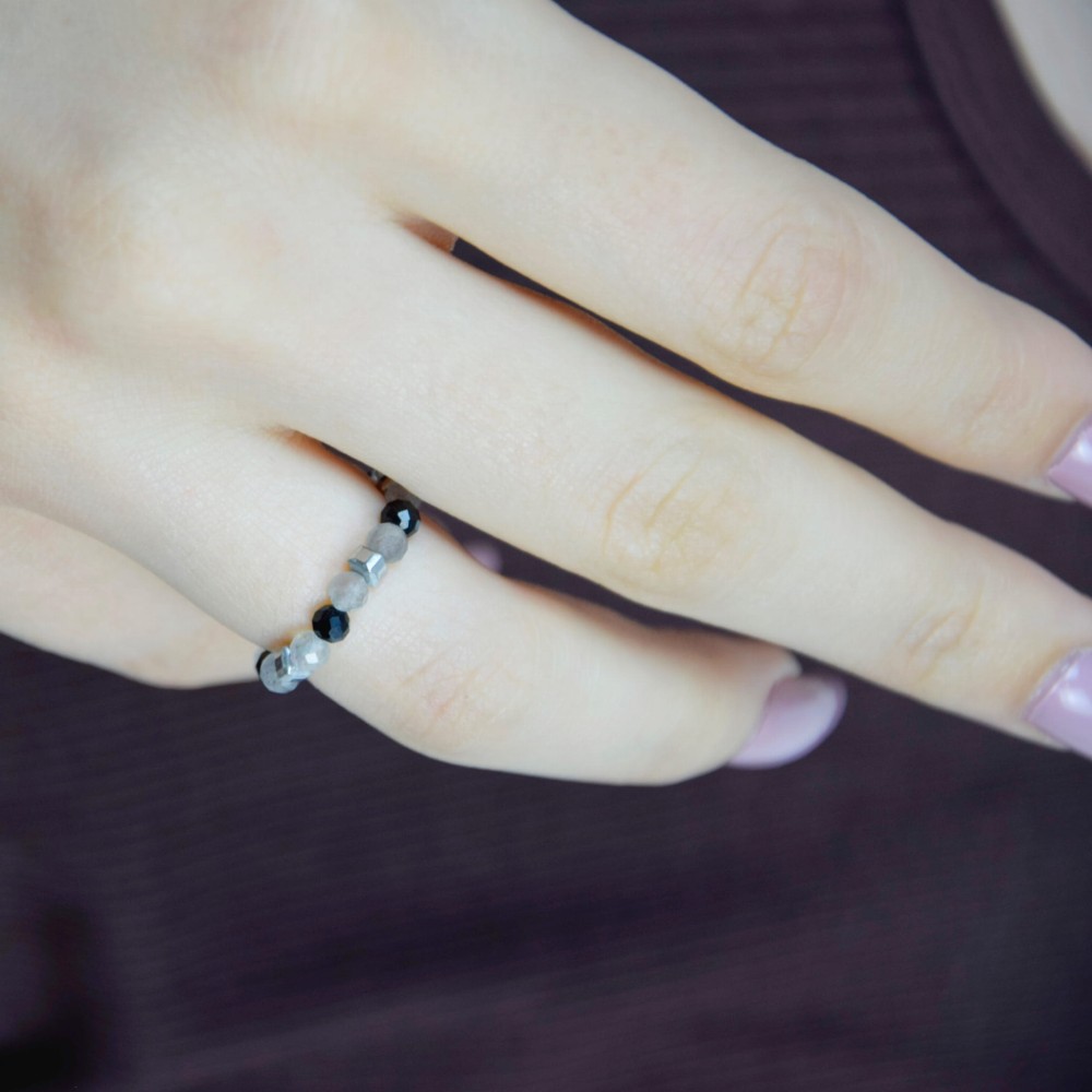 Pierścionek Turmalin Labradoryt