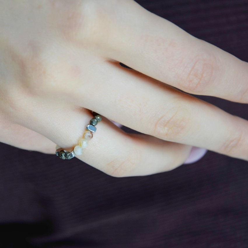 Pierścionek Cytryn Piryt