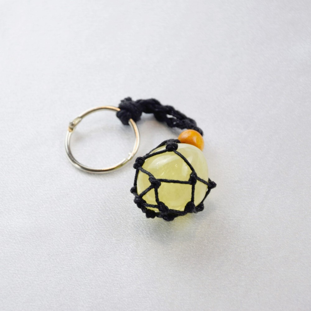 Brelok z naturalnym kamieniem Cytryn na sznurku