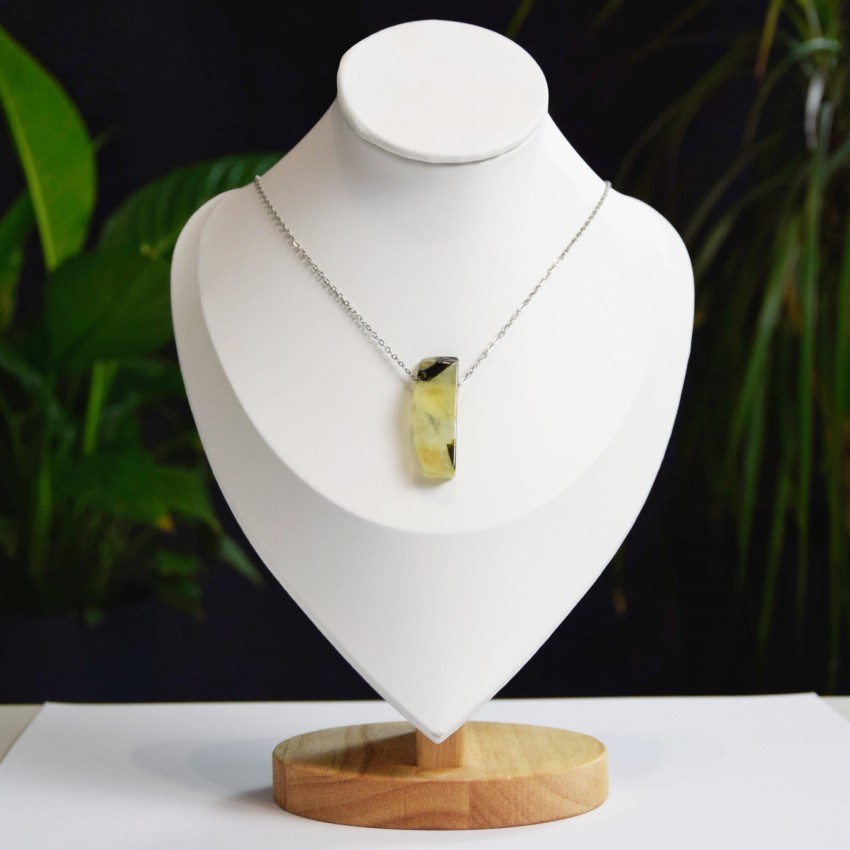 Naturalny kamień Prehnit na łańcuszku