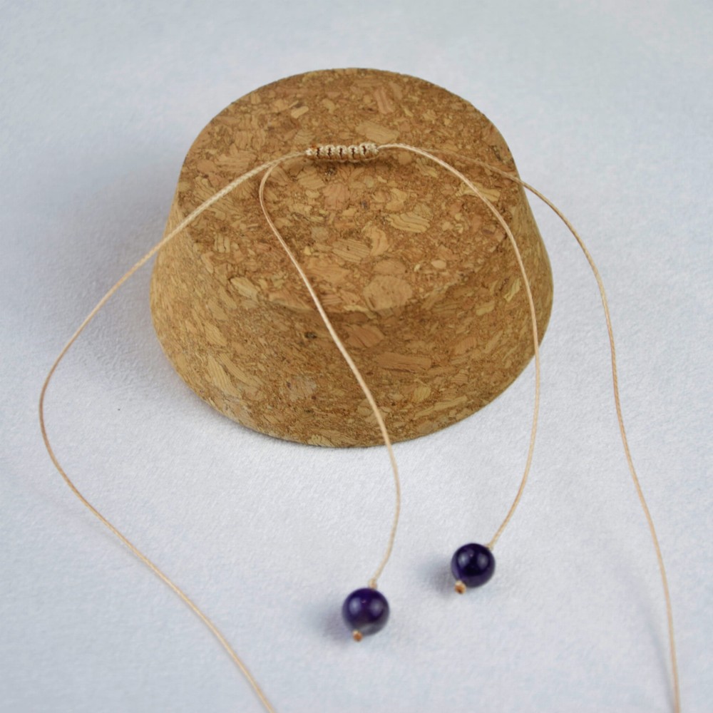 Naturalny kamień Ametyst na nitce regulowanej