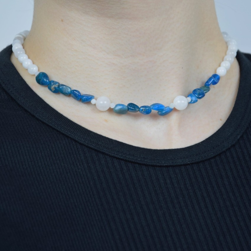 Naszyjnik Apatyt Kamień Księżycowy na łańcuszku