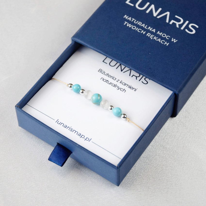 Bransoletka Selenit Turkus na sznurku