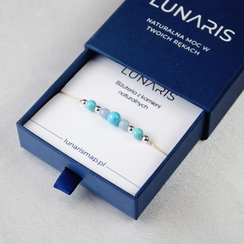 Bransoletka Turkus Angelit na sznurku