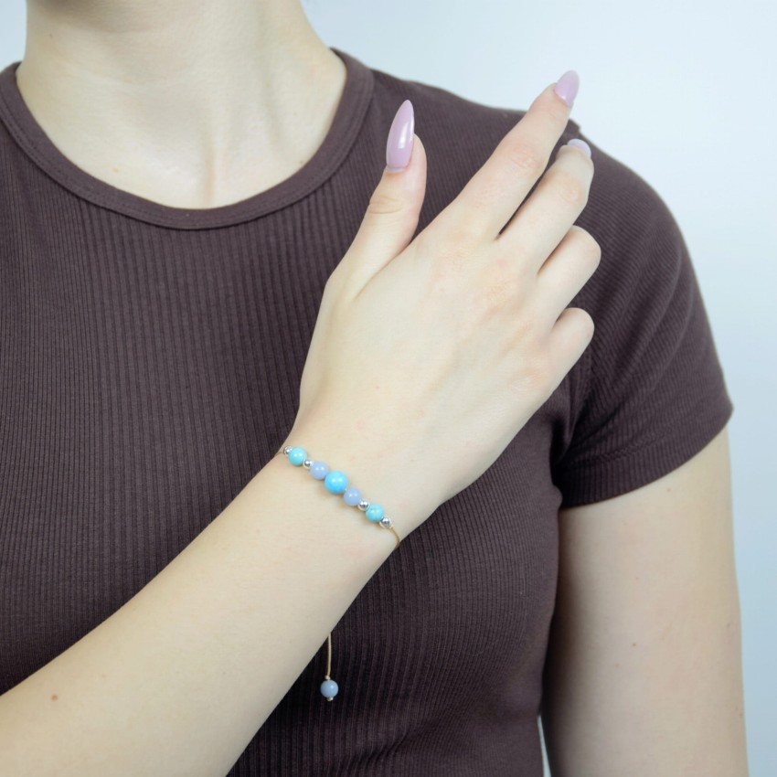 Bransoletka Turkus Angelit na sznurku