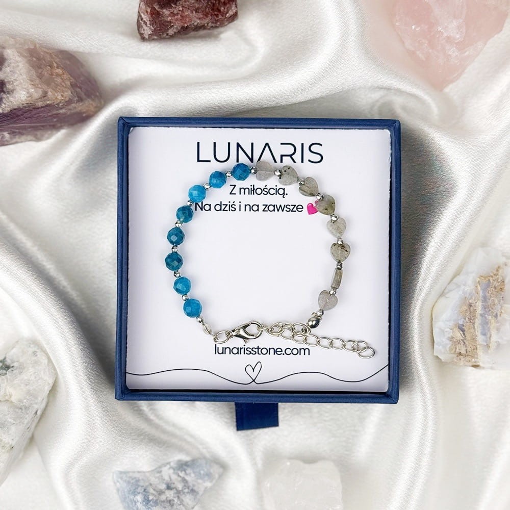 Apatyt Labradoryt bransoletka na łańcuszku.jpg