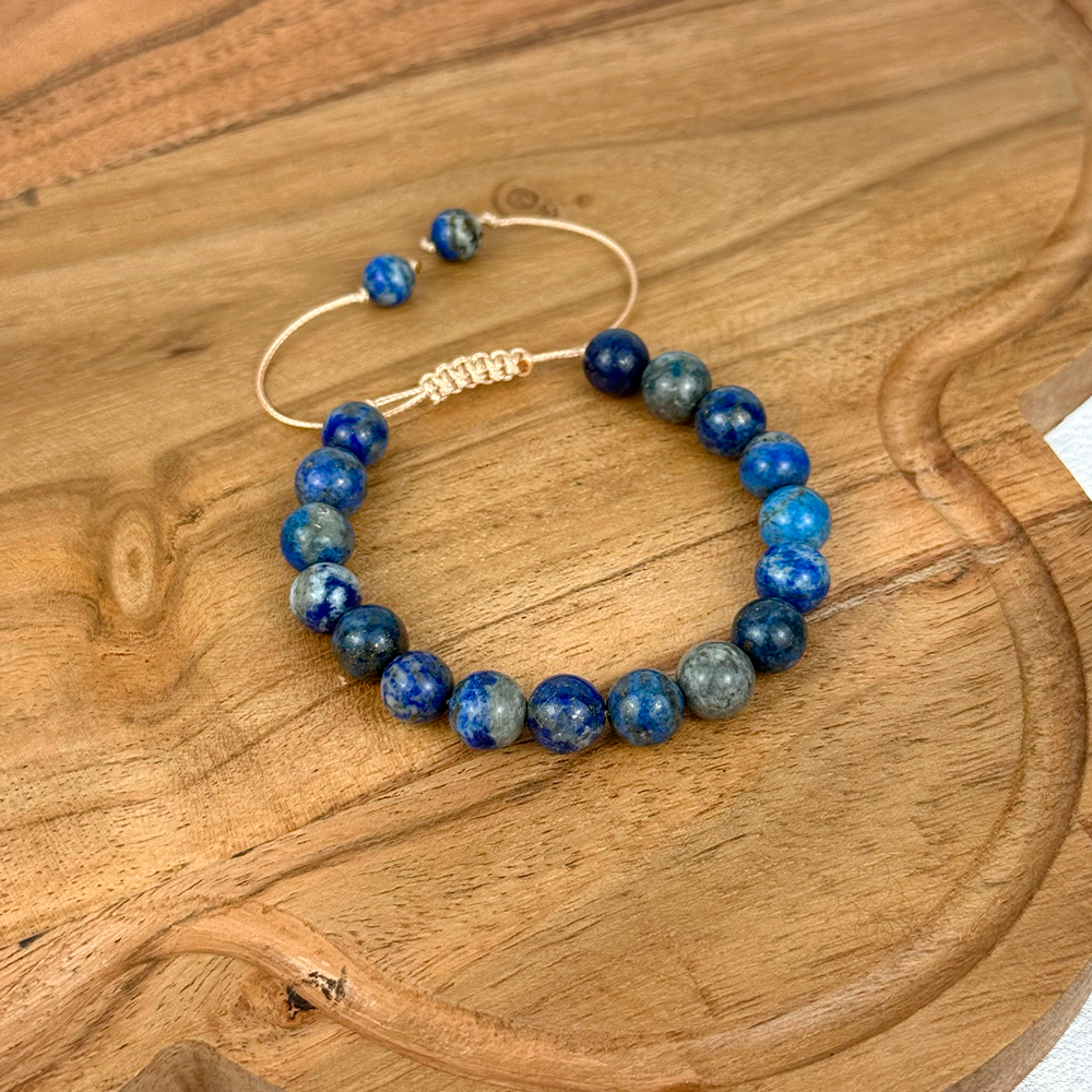 Bransoletka Lapis Lazuli 8 mm na sznurku