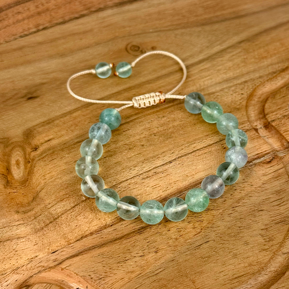 Bransoletka FLUORYT 8 mm na sznurku