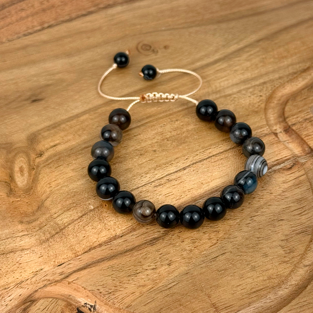 Bransoletka AGAT 8 mm na sznurku