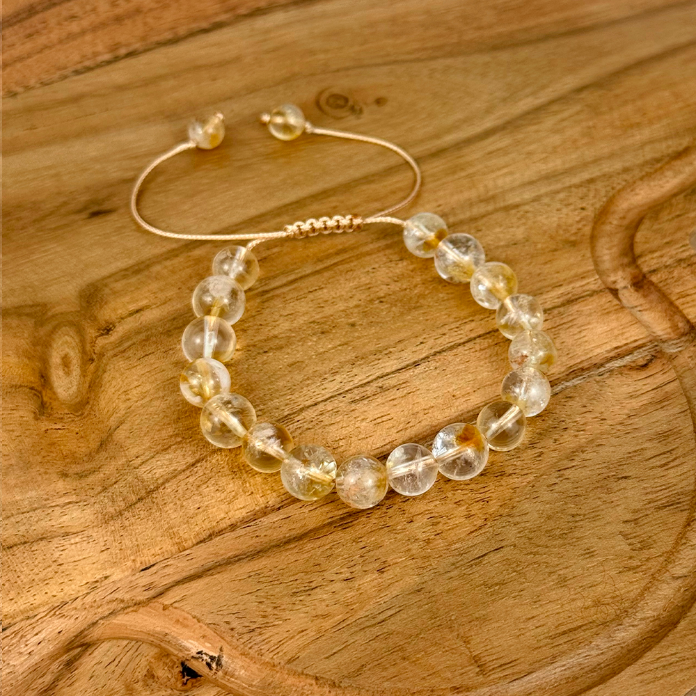 Bransoletka CYTRYN 8 mm na sznurku