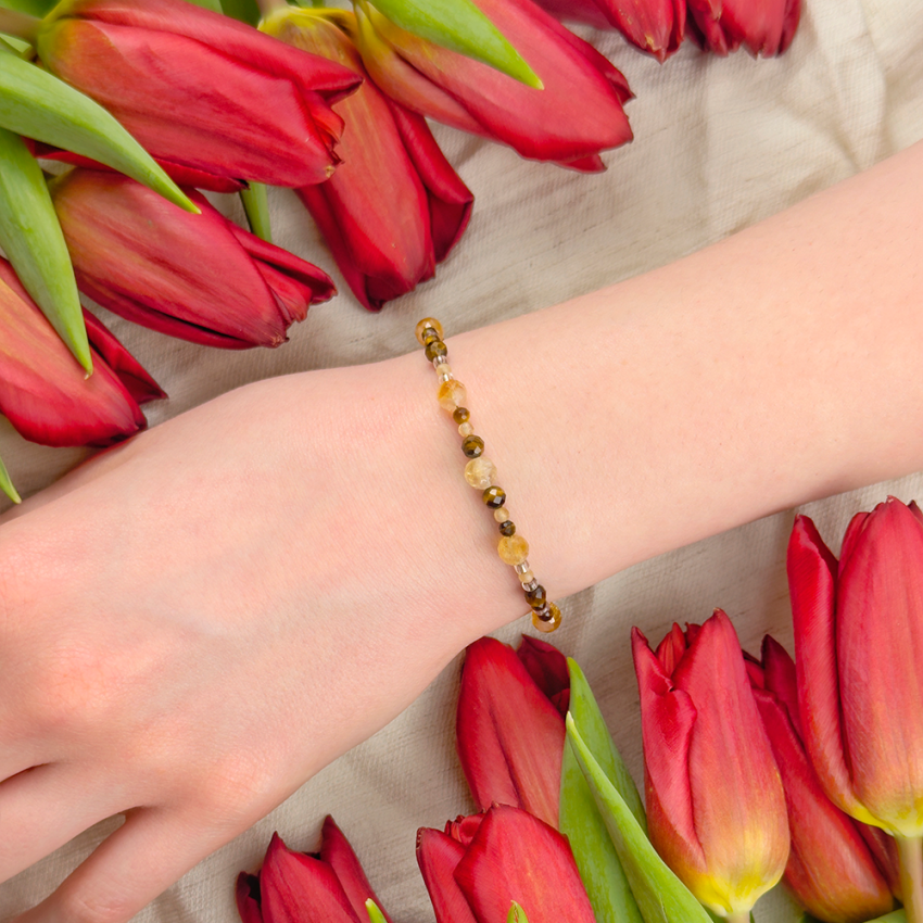 8 marca Tygrysie Oko Cytryn na łańcuszku