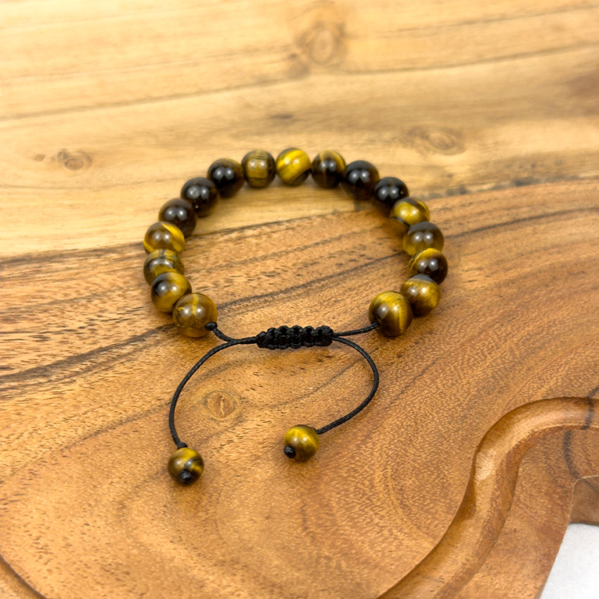 Bransoletka TYGRYSIE OKO 8 mm na sznurku