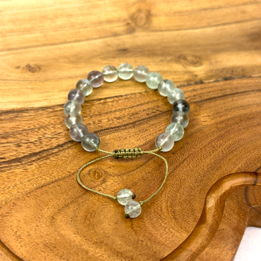 Bransoletka FLUORYT 8 mm na sznurku