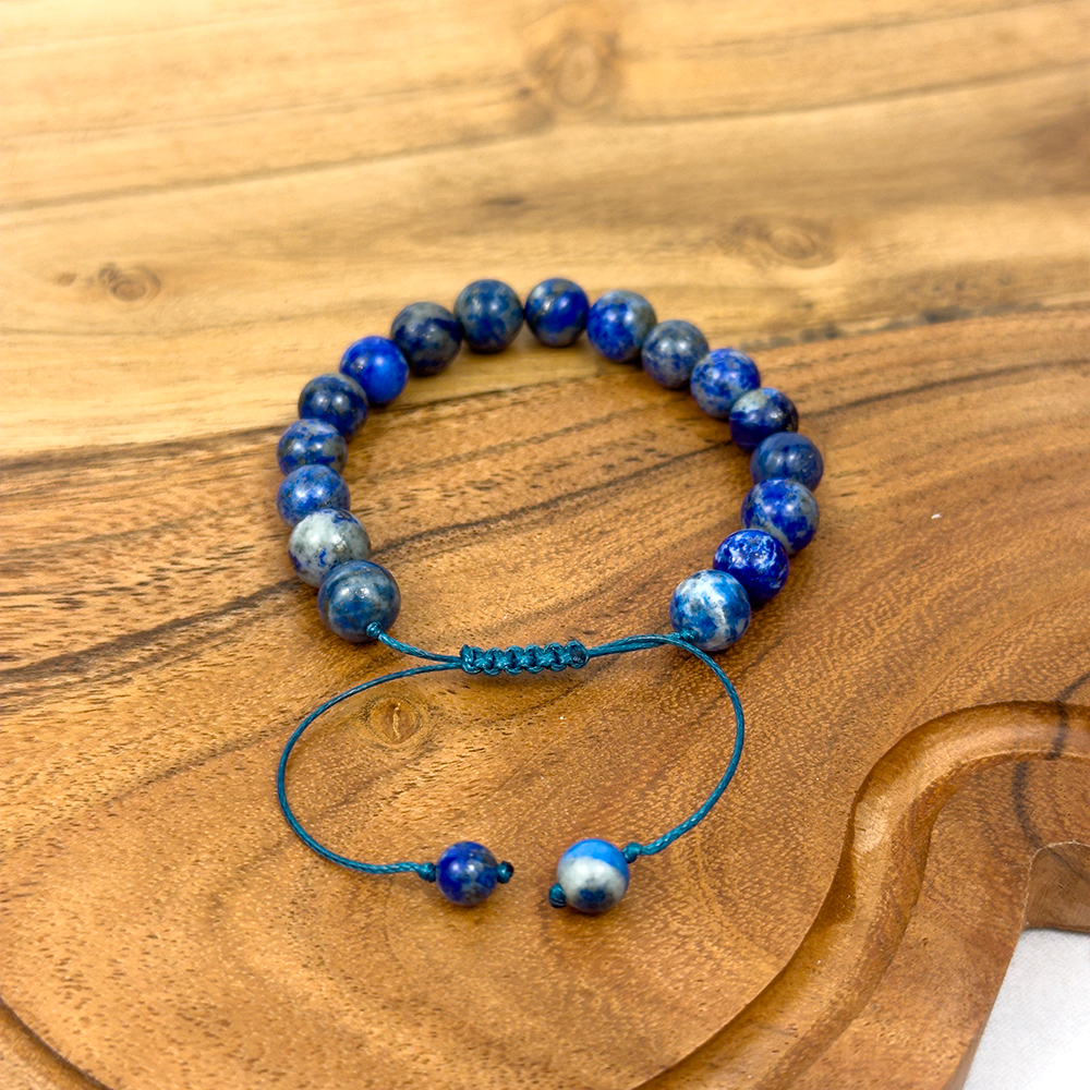 Bransoletka Lapis Lazuli 8 mm na sznurku
