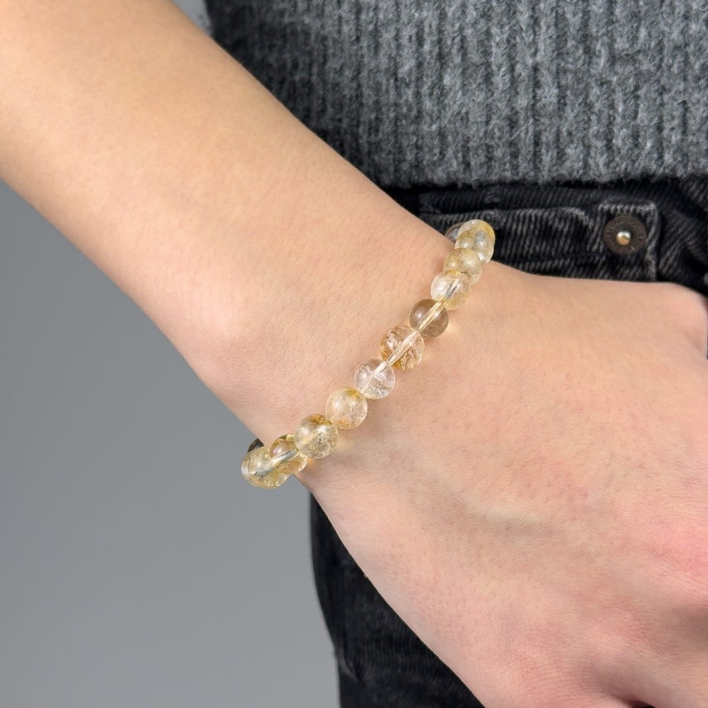 Bransoletka CYTRYN 8 mm na sznurku