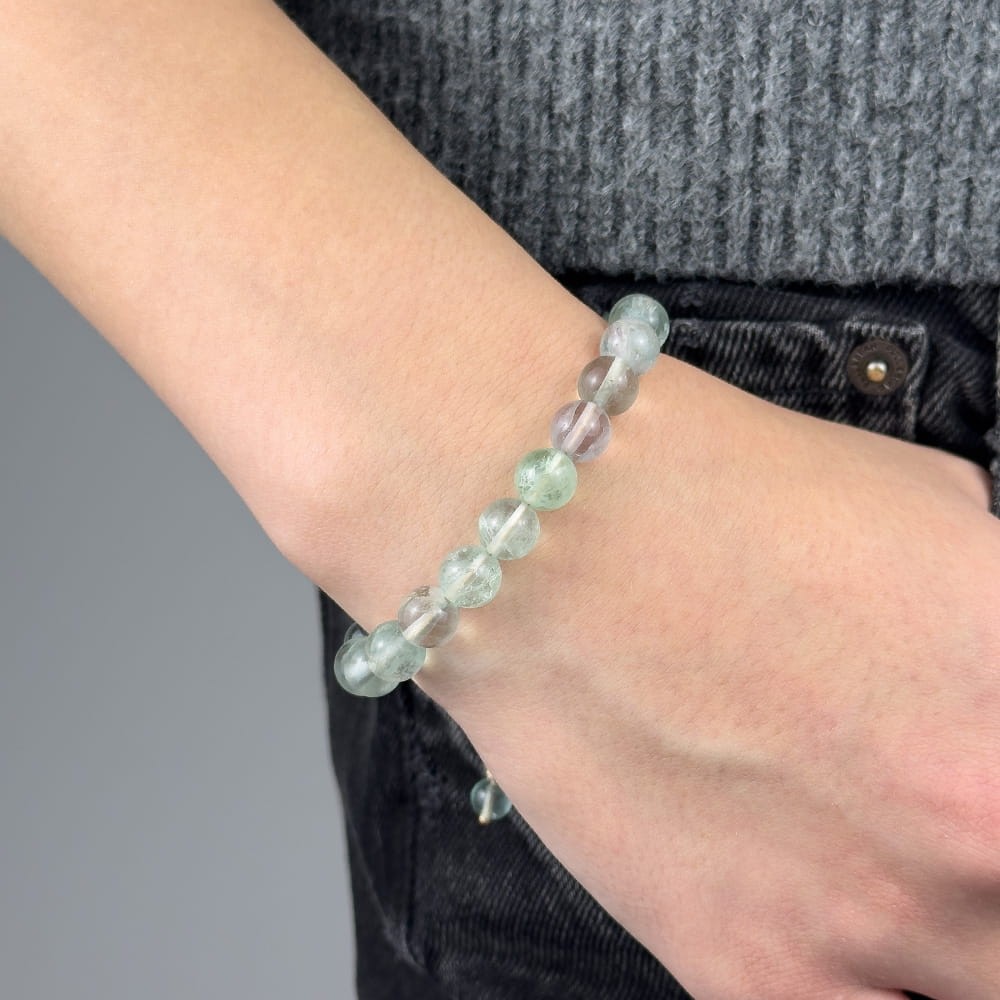 Bransoletka FLUORYT 8 mm na sznurku