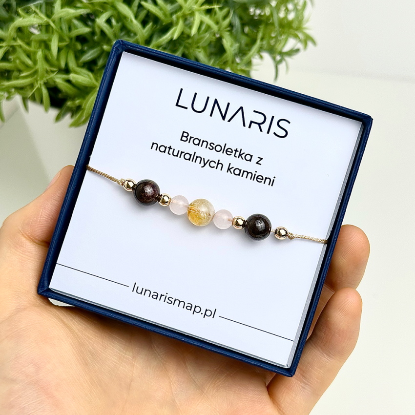 Rozowy kwarc - Granat - Cytryn