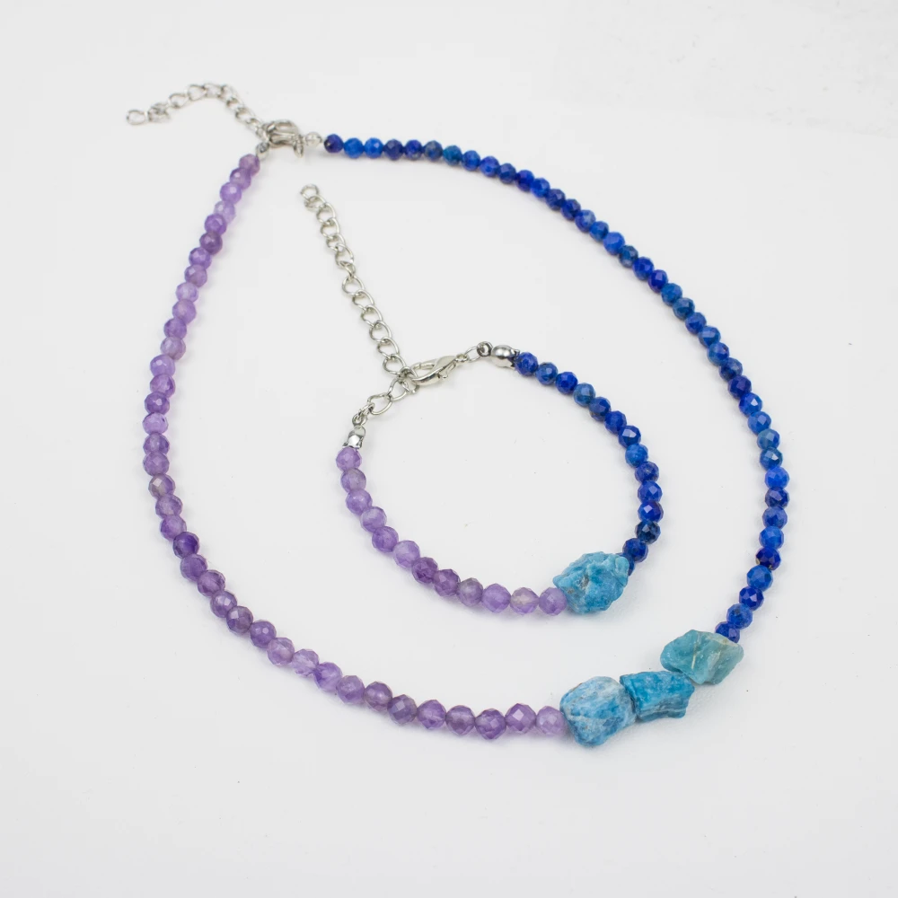 Zestaw Apatyt Lapis Lazuli Ametyst bransoletka naszyjnik .png