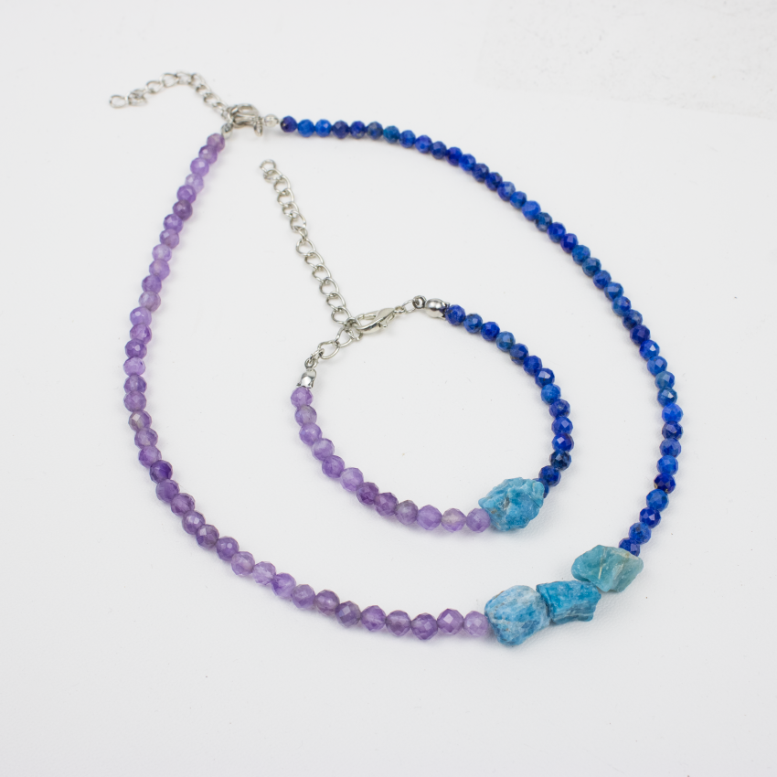 Zestaw Apatyt Lapis Lazuli Ametyst bransoletka naszyjnik .png