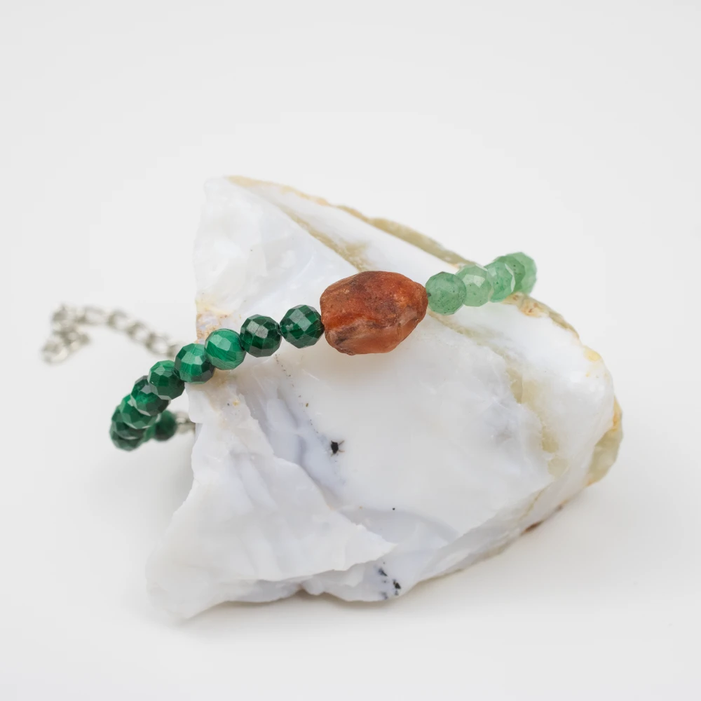 Bransoletka Karneol Malachit Awenturyn na łańcuszku_.png