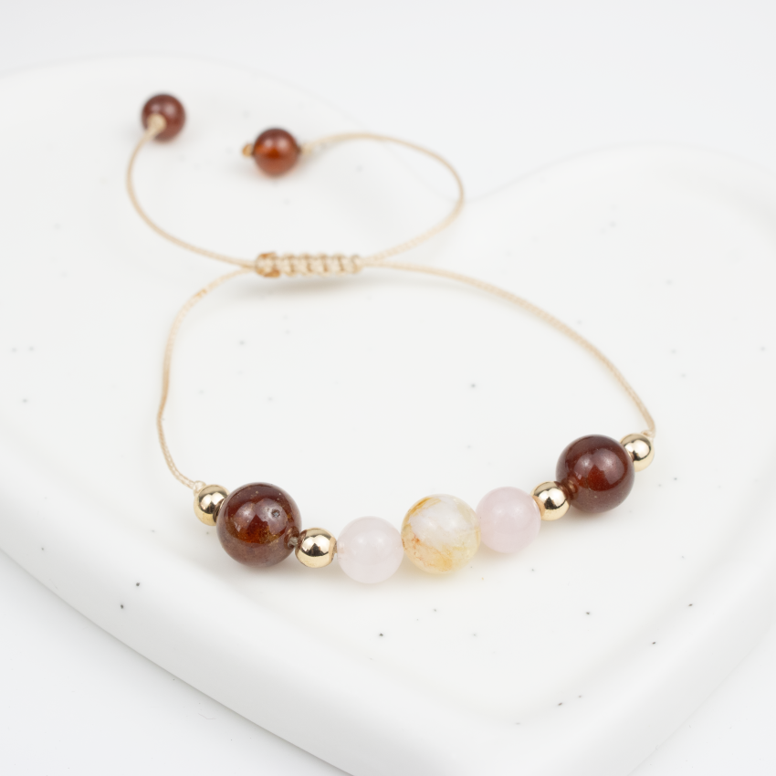 Rozowy kwarc - Granat - Cytryn