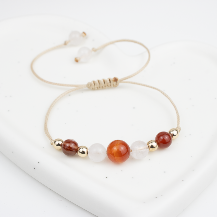 Rozowy kwarc - Karneol