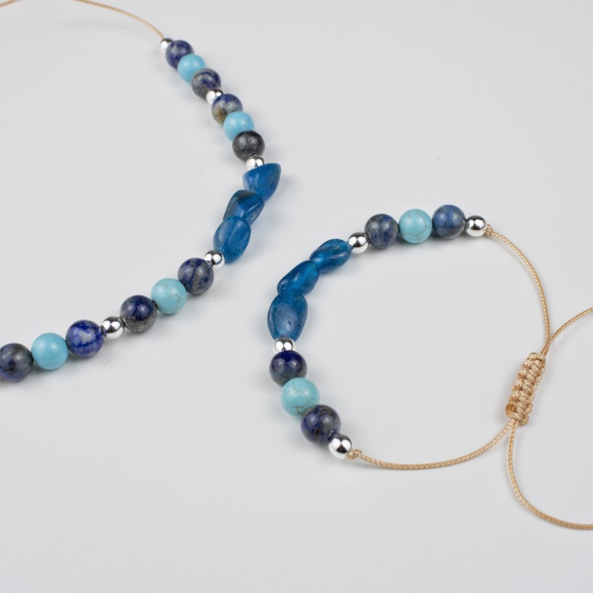 Zestaw - Apatyt Turkus Lapis Lazuli