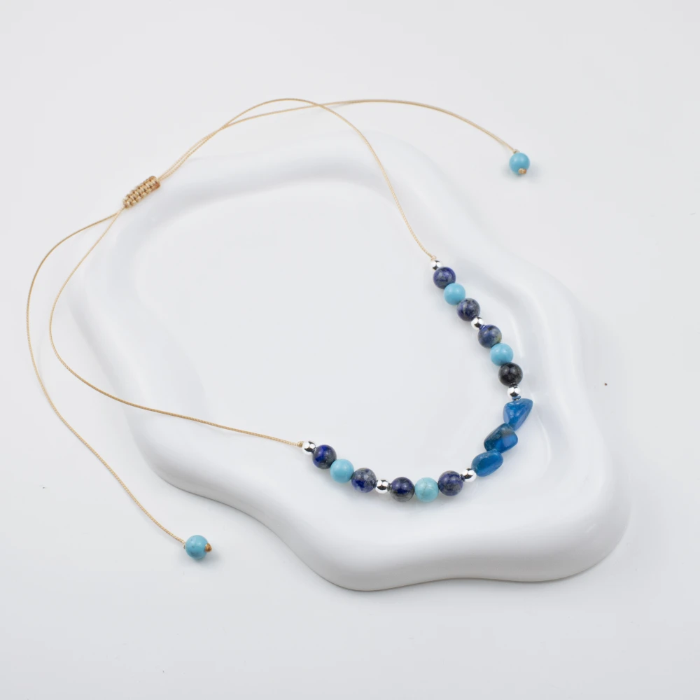 Naszyjnik - Apatyt Turkus Lapis Lazuli
