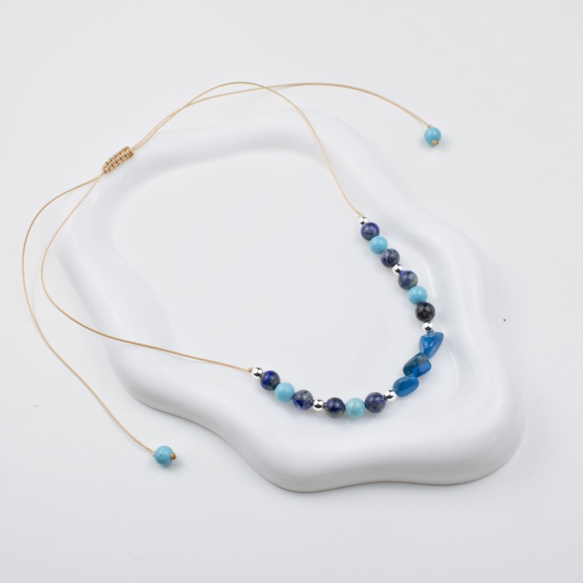 Naszyjnik - Apatyt Turkus Lapis Lazuli