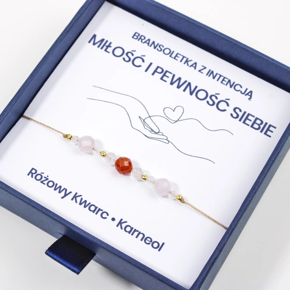 Miłość i Pewność Siebie - Różowy Kwarc i Karneol