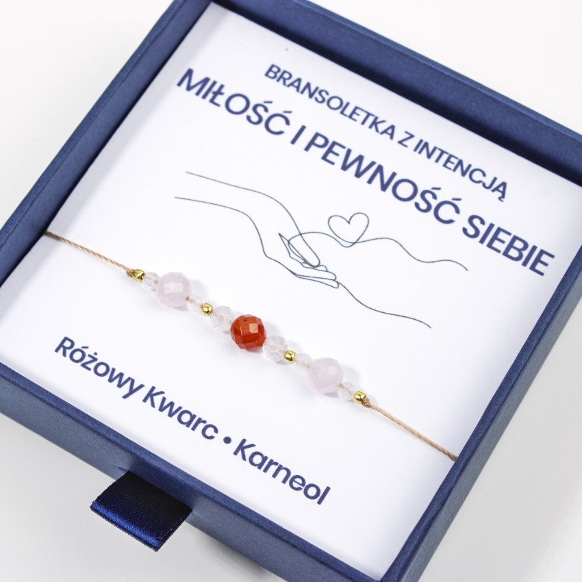 Miłość i Pewność Siebie - Różowy Kwarc i Karneol
