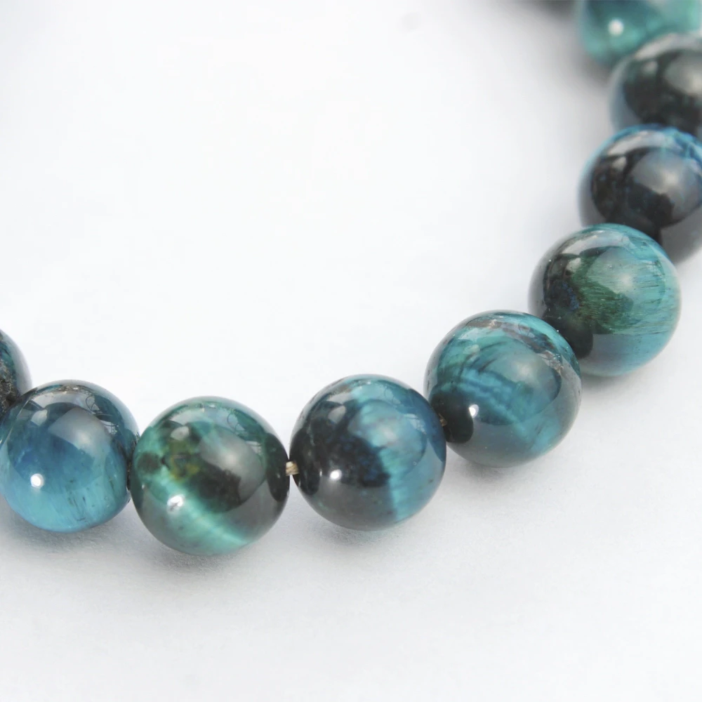 Bransoletka TYGRYSIE OKO blue 8 mm na sznurku