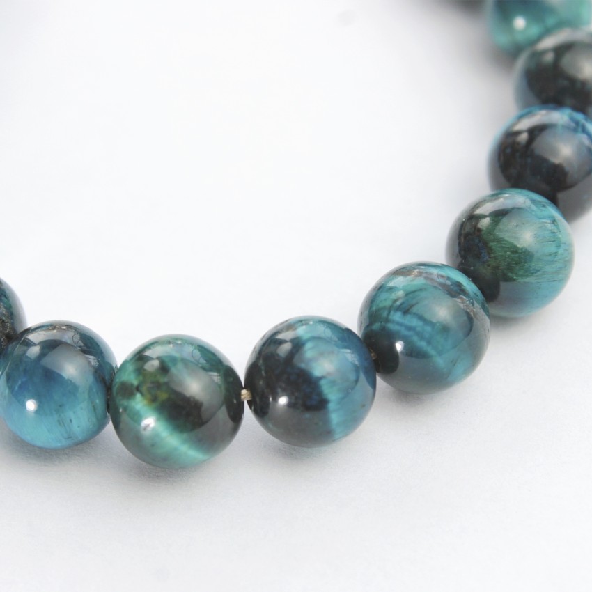 Bransoletka TYGRYSIE OKO blue 8 mm na sznurku