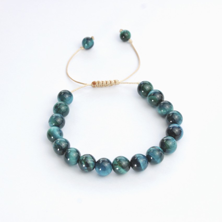Bransoletka TYGRYSIE OKO blue 8 mm na sznurku