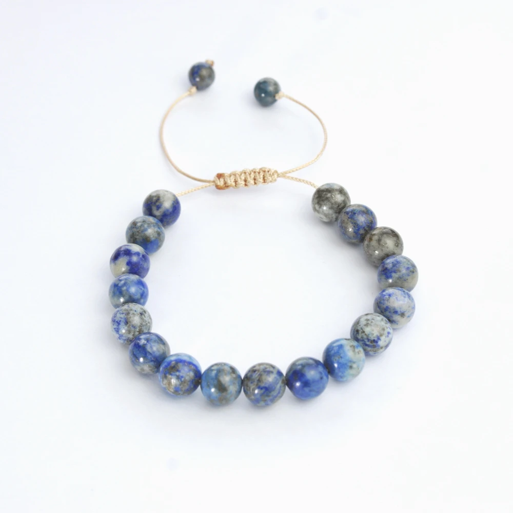 Bransoletka Lapis Lazuli 8 mm na sznurku