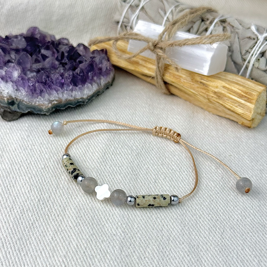 Bransoletka JASPIS DALMATYŃSKI Labradoryt Perła.png