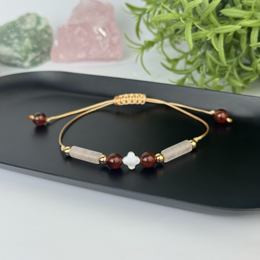 Bransoletka Różowy Kwarc Granat Perła_.png