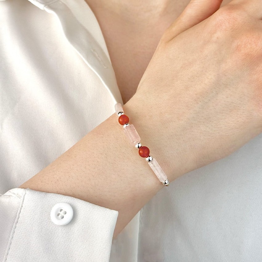 Bransoletka - Kwarc Różowy Karneol.jpg