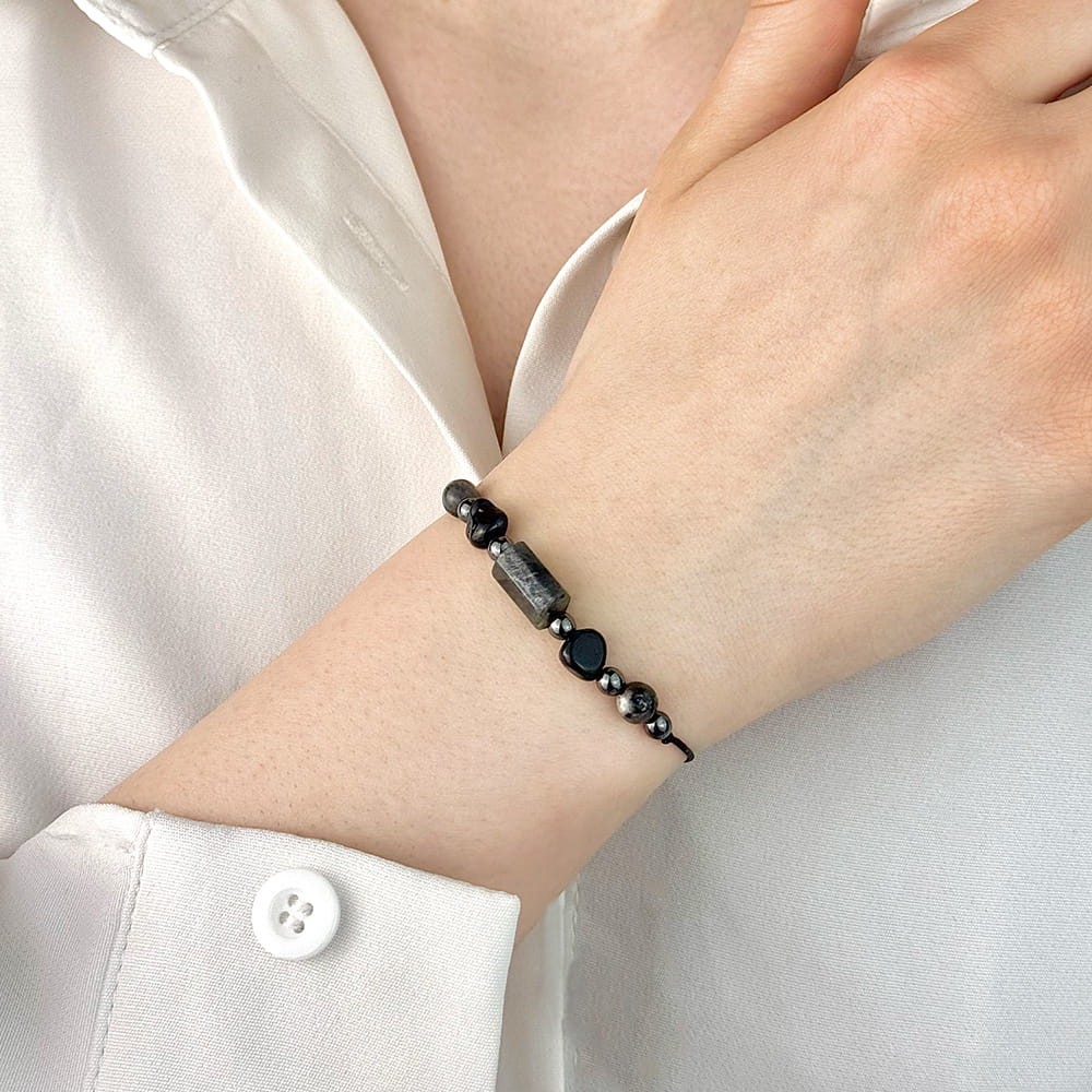 Bransoletka - Czarny Turmalin Czarny Labradoryt.jpg