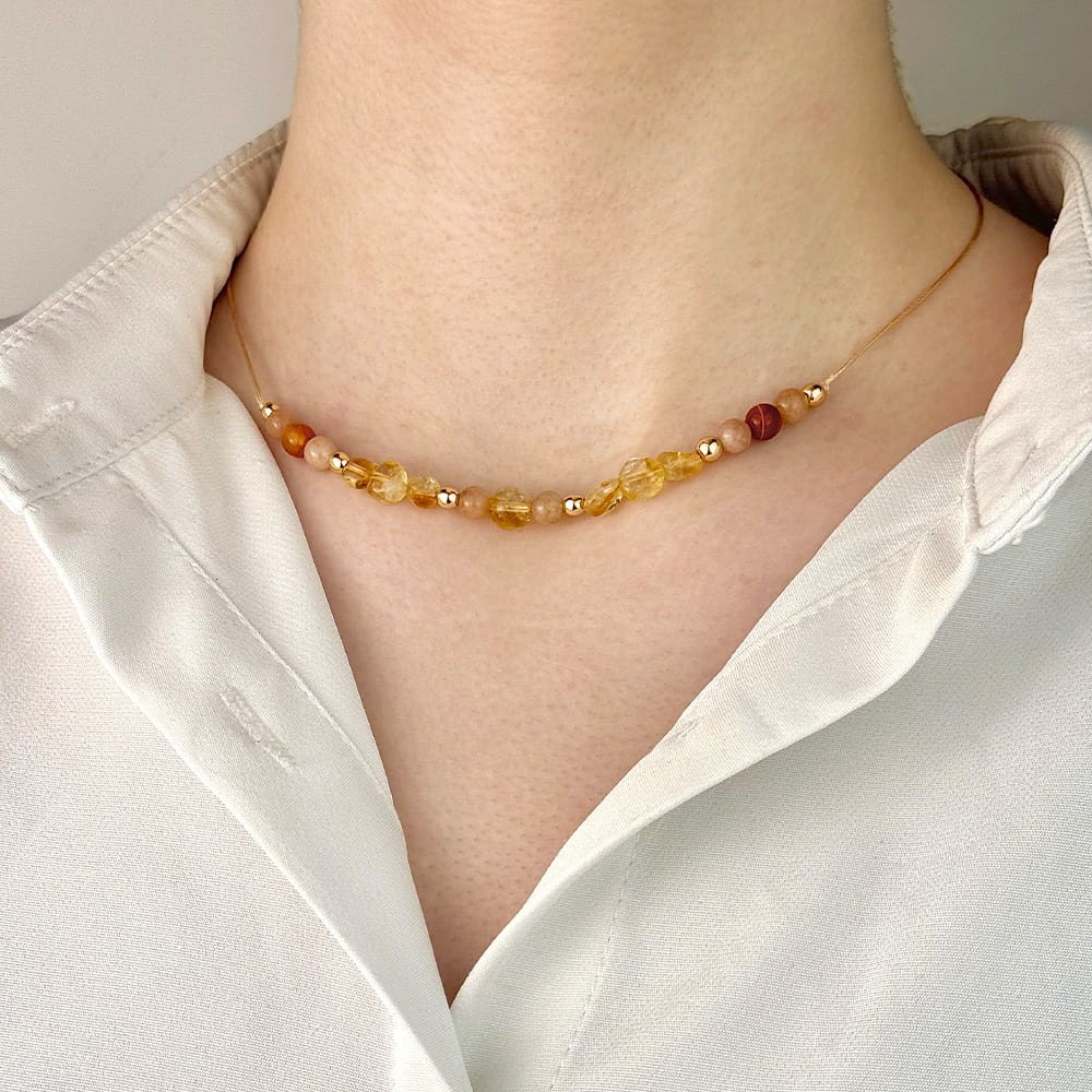 Naszyjnik - Kamień Sloneczny Cytryn Karneol.jpg