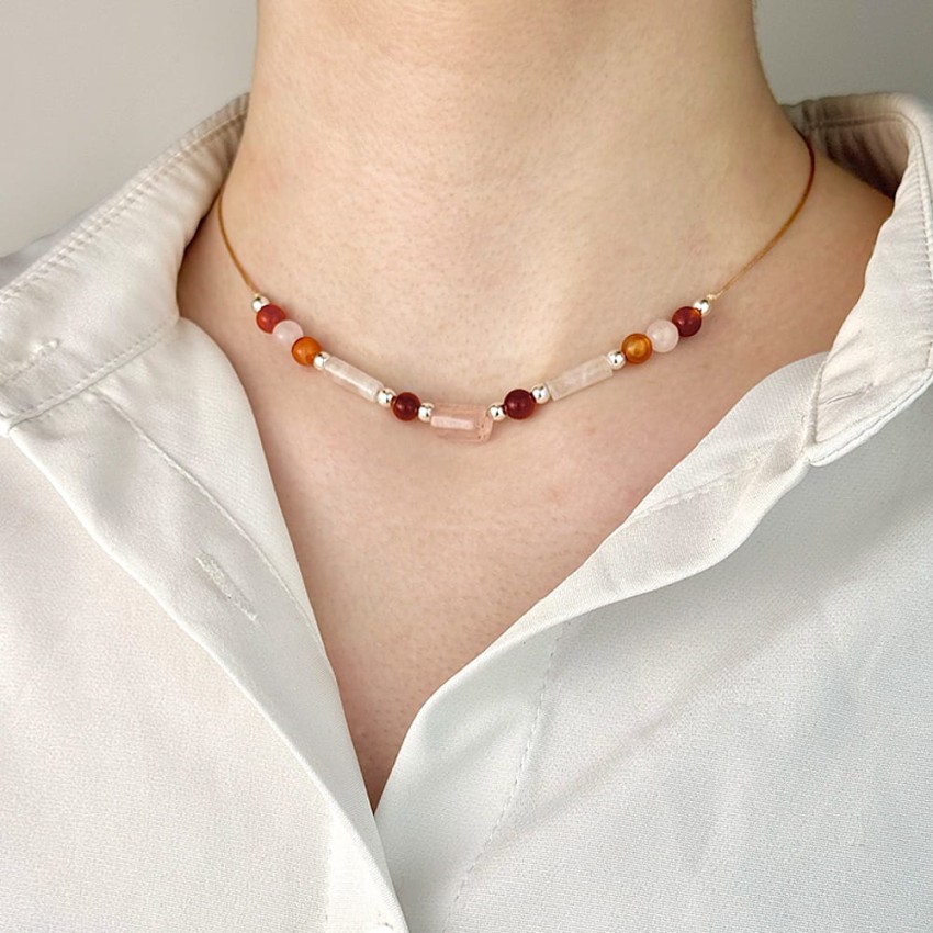 Naszyjnik - Kwarc Różowy Karneol.jpg