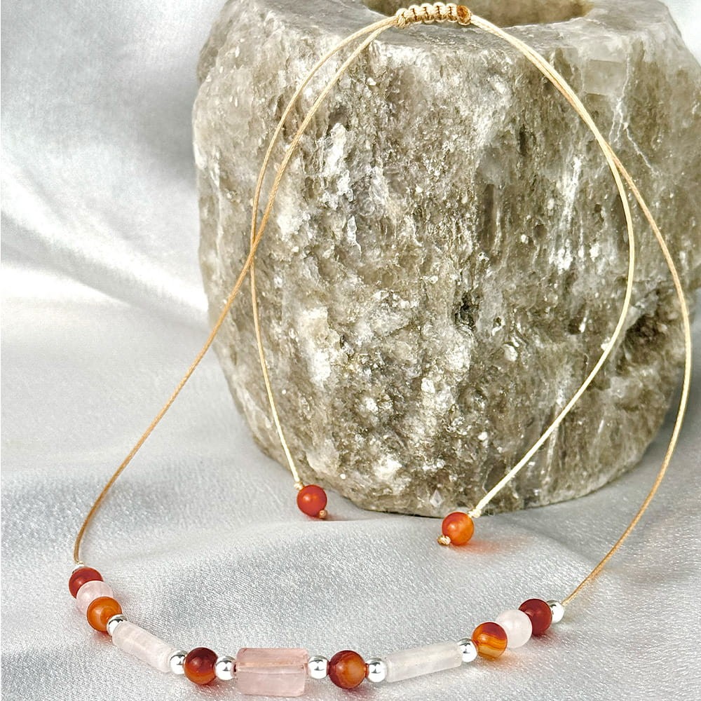 Naszyjnik - Kwarc Różowy Karneol.jpg