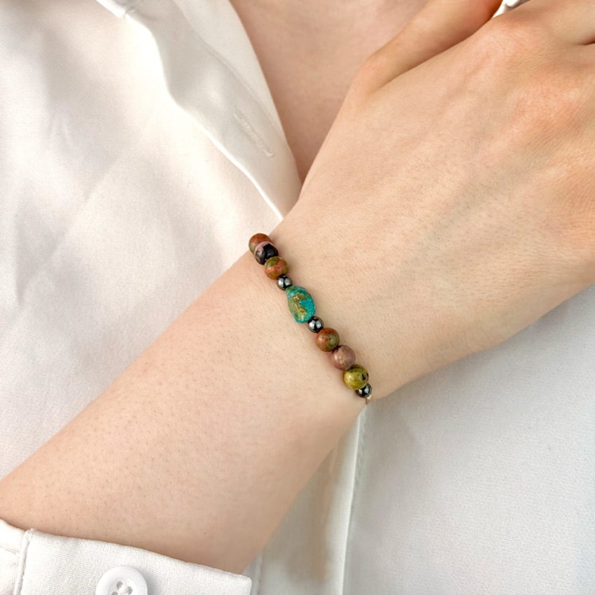 Bransoletka - Rodonit Unakit Turkus.jpg