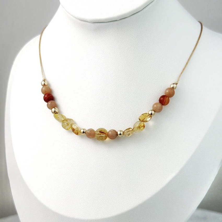 Naszyjnik - Kamień Sloneczny Cytryn Karneol.jpg